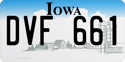 IA license plate DVF661