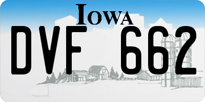 IA license plate DVF662