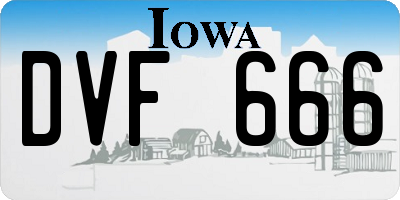IA license plate DVF666