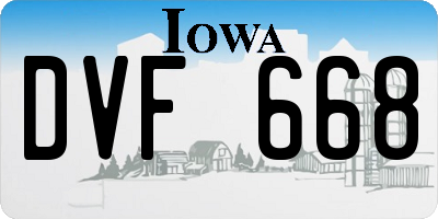 IA license plate DVF668