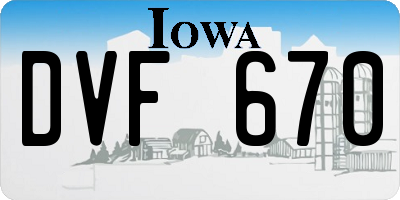 IA license plate DVF670