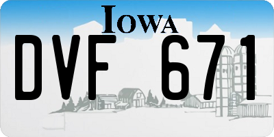 IA license plate DVF671