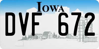 IA license plate DVF672