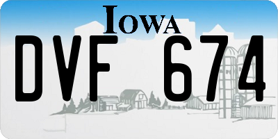 IA license plate DVF674