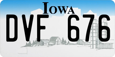 IA license plate DVF676