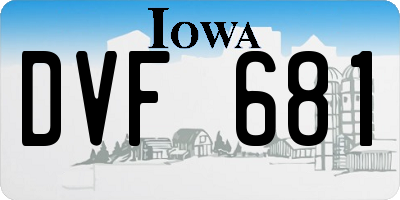 IA license plate DVF681