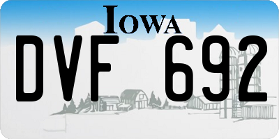 IA license plate DVF692