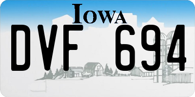 IA license plate DVF694