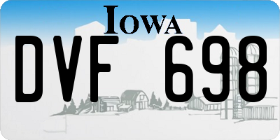 IA license plate DVF698