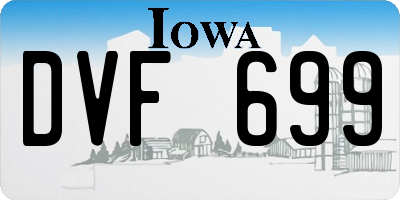 IA license plate DVF699