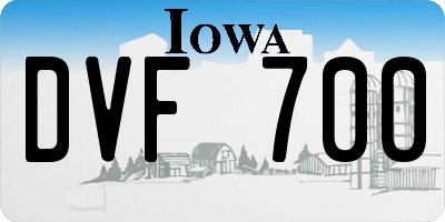 IA license plate DVF700