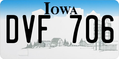 IA license plate DVF706