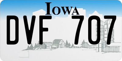 IA license plate DVF707