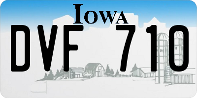 IA license plate DVF710