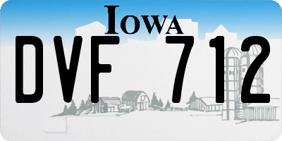 IA license plate DVF712