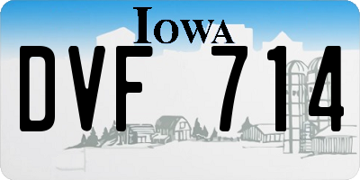 IA license plate DVF714