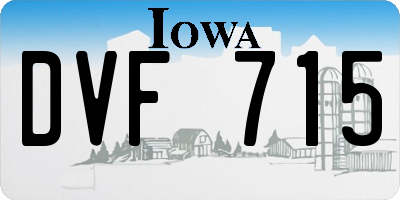 IA license plate DVF715