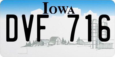 IA license plate DVF716