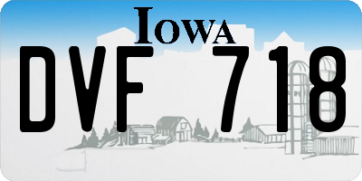 IA license plate DVF718