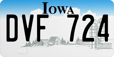 IA license plate DVF724