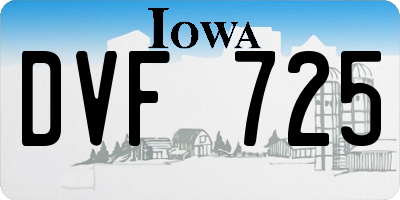 IA license plate DVF725