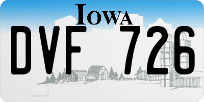 IA license plate DVF726