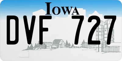 IA license plate DVF727