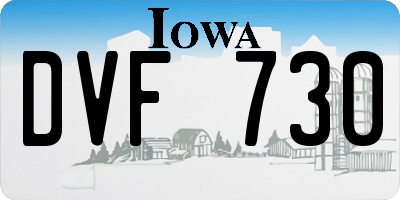 IA license plate DVF730