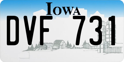 IA license plate DVF731