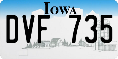 IA license plate DVF735