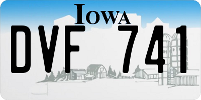 IA license plate DVF741
