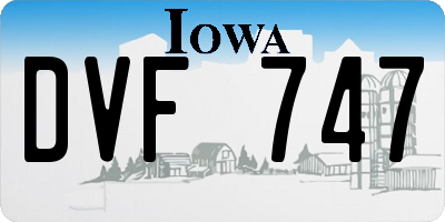 IA license plate DVF747