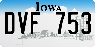 IA license plate DVF753