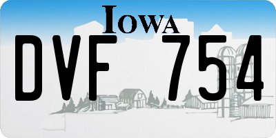 IA license plate DVF754