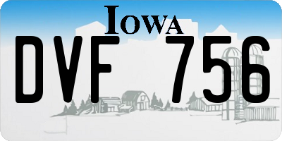 IA license plate DVF756