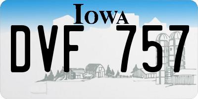 IA license plate DVF757