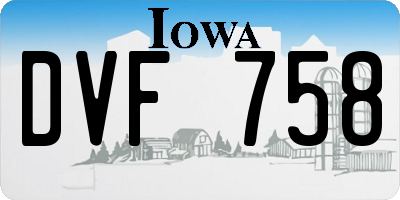 IA license plate DVF758