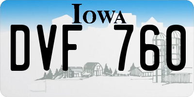 IA license plate DVF760