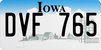 IA license plate DVF765