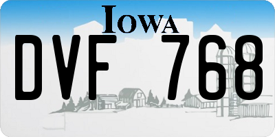 IA license plate DVF768
