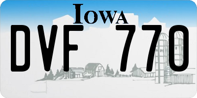 IA license plate DVF770