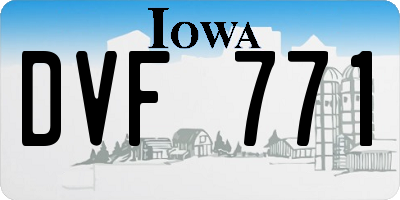 IA license plate DVF771