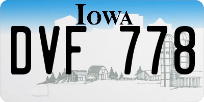 IA license plate DVF778