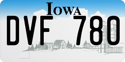 IA license plate DVF780