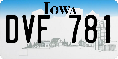 IA license plate DVF781