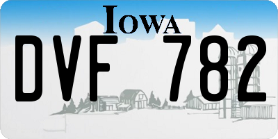 IA license plate DVF782