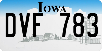 IA license plate DVF783