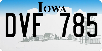 IA license plate DVF785