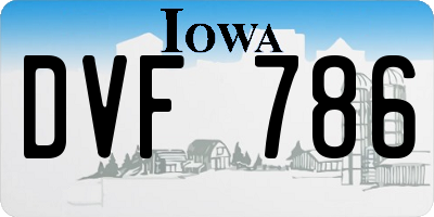 IA license plate DVF786