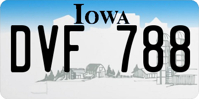 IA license plate DVF788